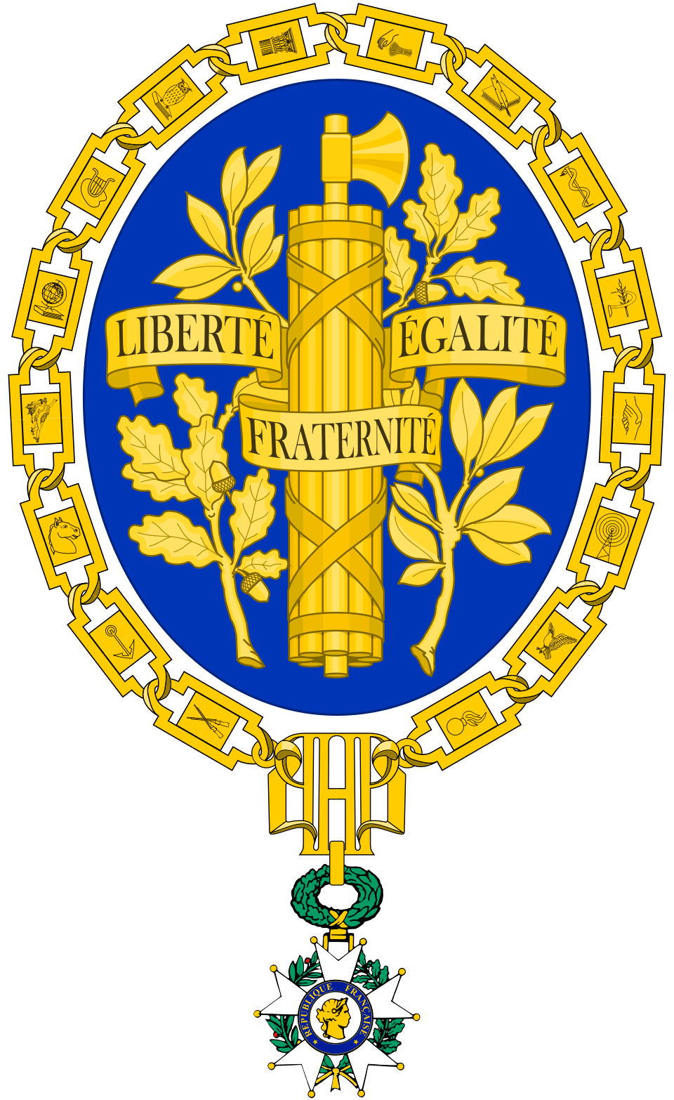 Coat of Arms of France - France does not have an official coat of arms, but has an unofficial emblem.