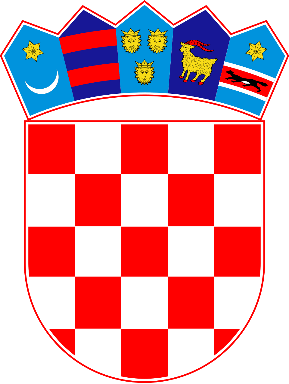 Coat of Arms of Croatia - The coat of arms of the Republic of Croatia consists of one main shield and five smaller shields which form a crown over the main...