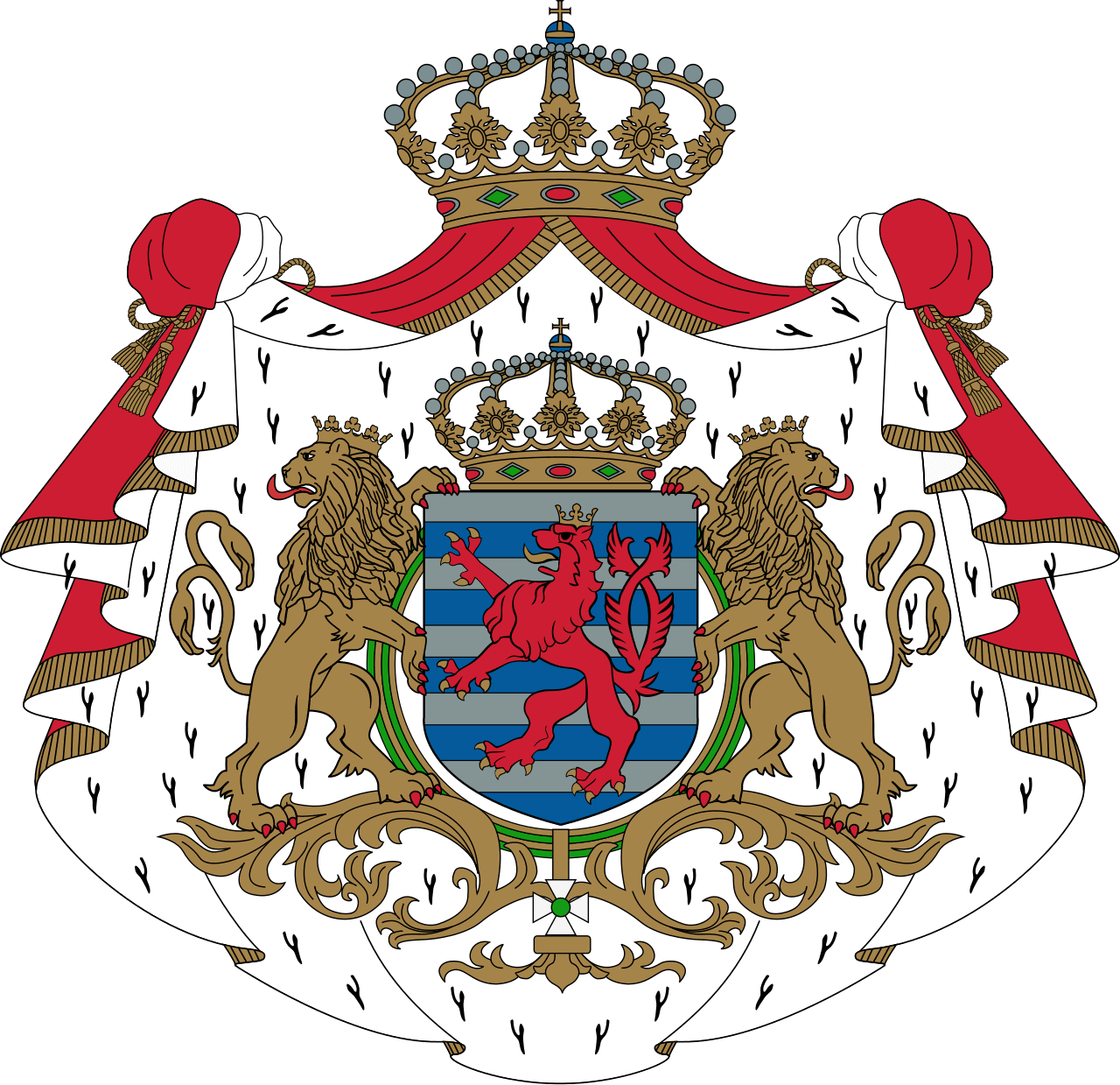 Coat of Arms of Luxembourg - The coat of arms of Luxembourg has its origins in the Middle Ages and was derived from the arms of the Duchy of Limburg, in...
