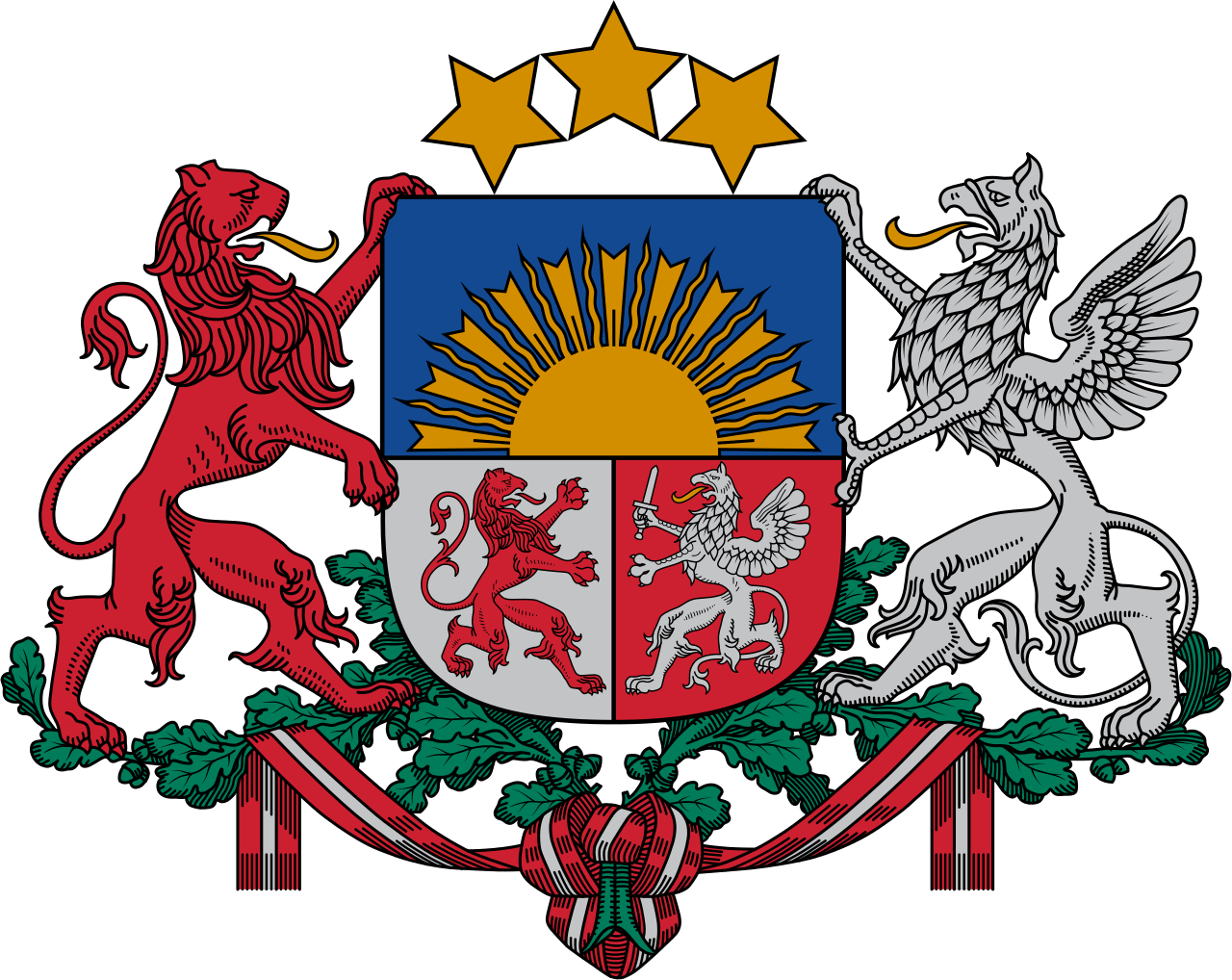 Coat of Arms of Latvia - The Coat of arms of the Republic of Latvia was officially adopted by the Constitutional Assembly of Latvia on 15 June 1921, and...
