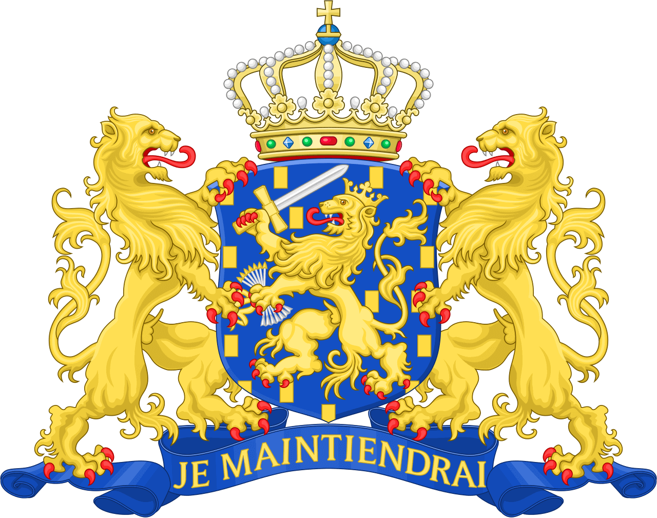 Coat of Arms of Netherlands - The coat of arms of the Kingdom of the Netherlands was originally adopted in 1815 and later modified in 1907.