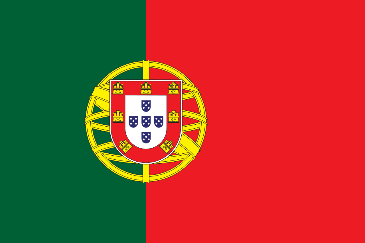 Flag of Portugal - The national flag of the Portuguese Republic, often referred to as the Portuguese flag, consists of a rectangular bicolour with a field...
