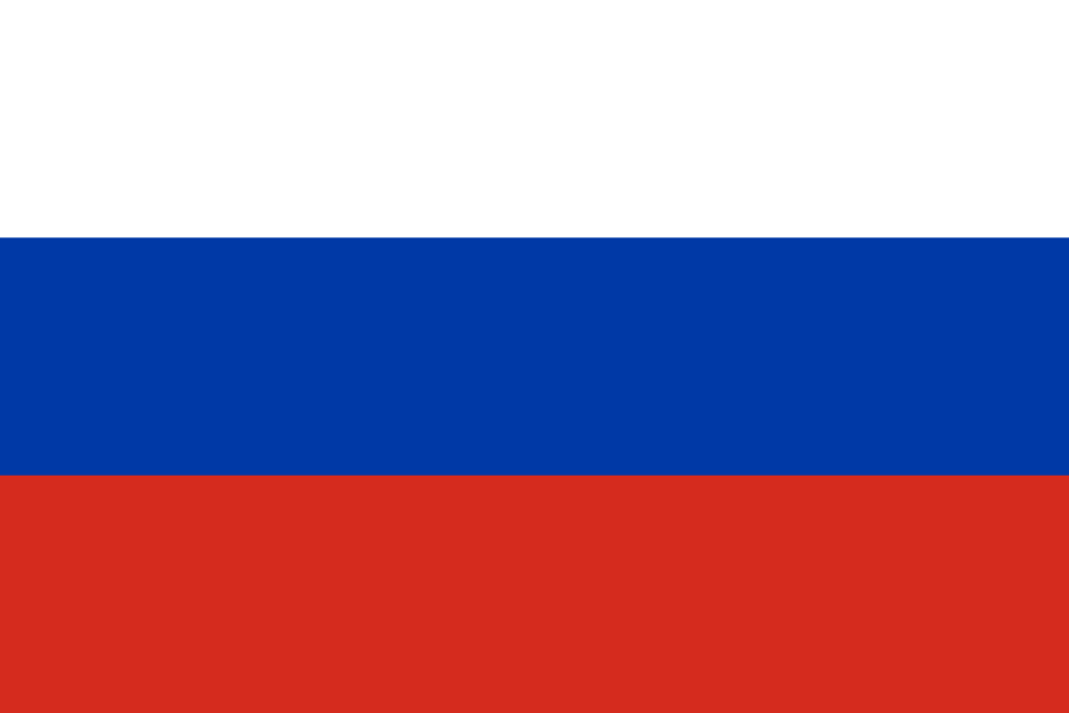 Flag of Russia - The national flag of Russia is a tricolour of three equal horizontal bands: white on the top, blue in the middle, and red on the bottom.