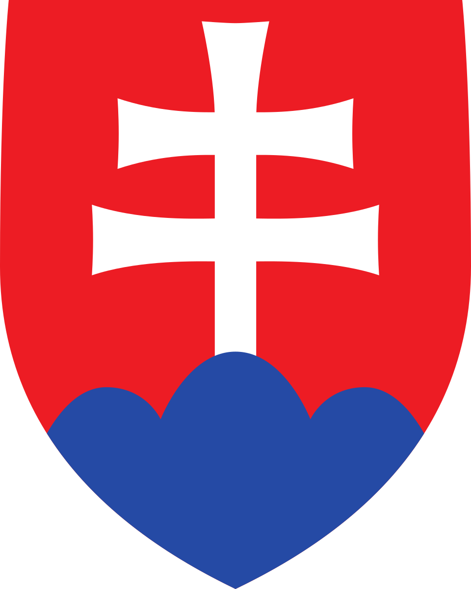 Coat of Arms of Slovakia - The coat of arms of the Slovak Republic consists of a red (gules) shield, in early Gothic style, charged with a silver (argent)...