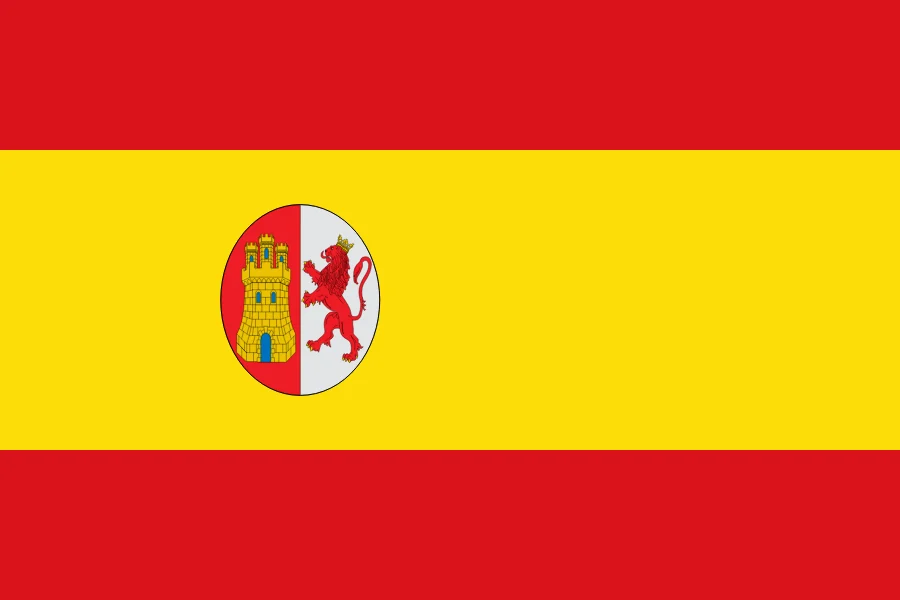 Bandera de la Primera República: la rojigualda con el escudo sin corona real