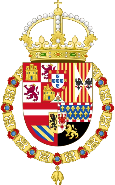 Escudo de la monarquía hispánica con las armas de Portugal, 1580-1668