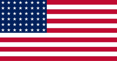 The 48-star flag, six rows of eight, used from 1912 to 1959